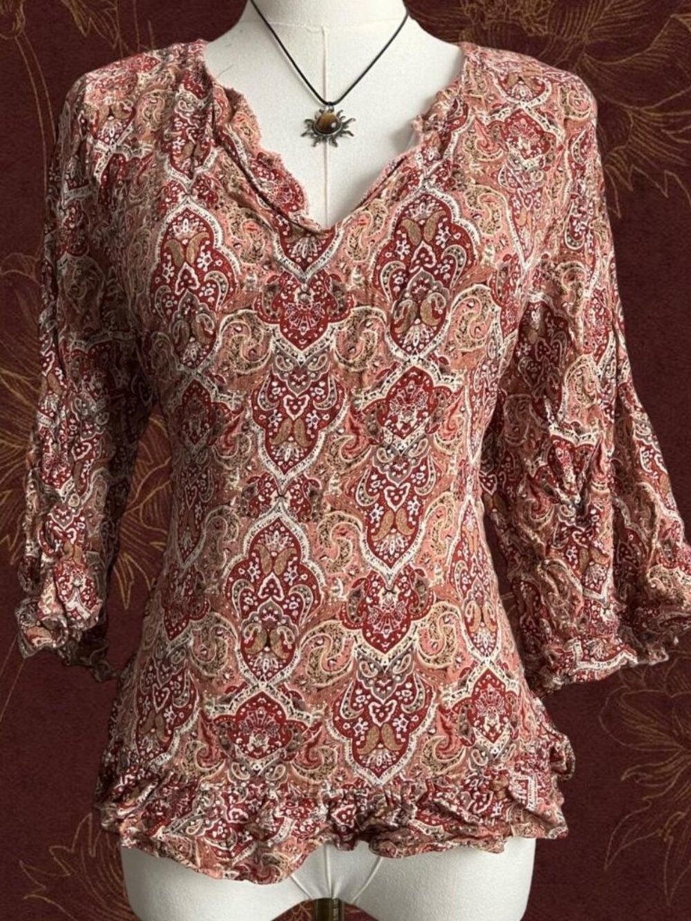 Cynthia Rowley Paisley Boho Blouse – Size XL